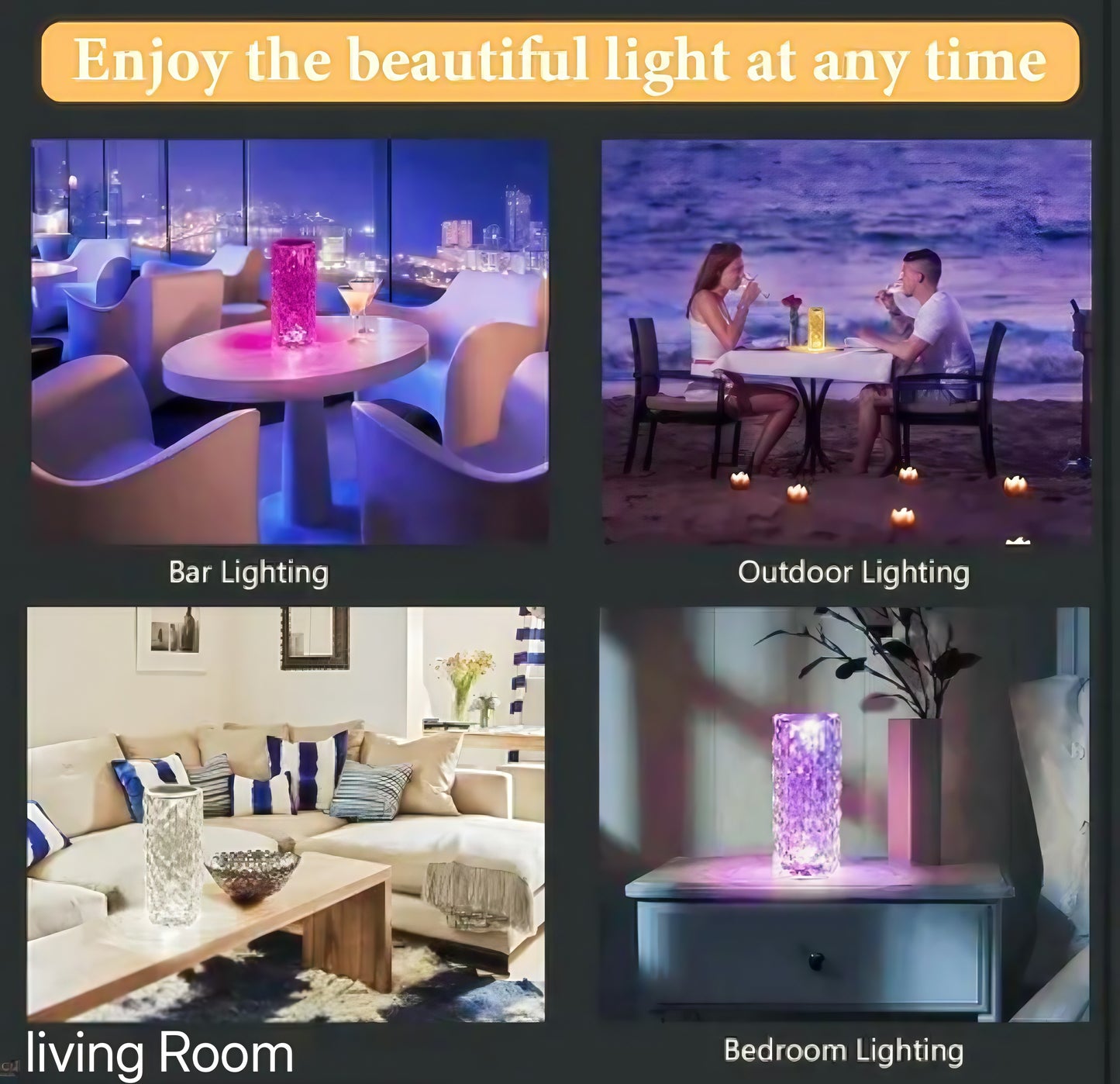 Poppybox Premium Crystal Lamp with Remote control