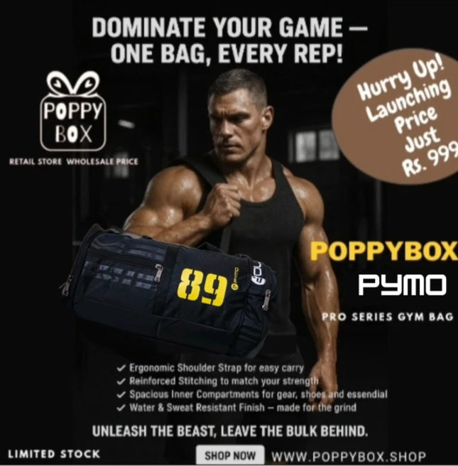 Poppybox Po Series Premium Duffle Gym Bag Pymo