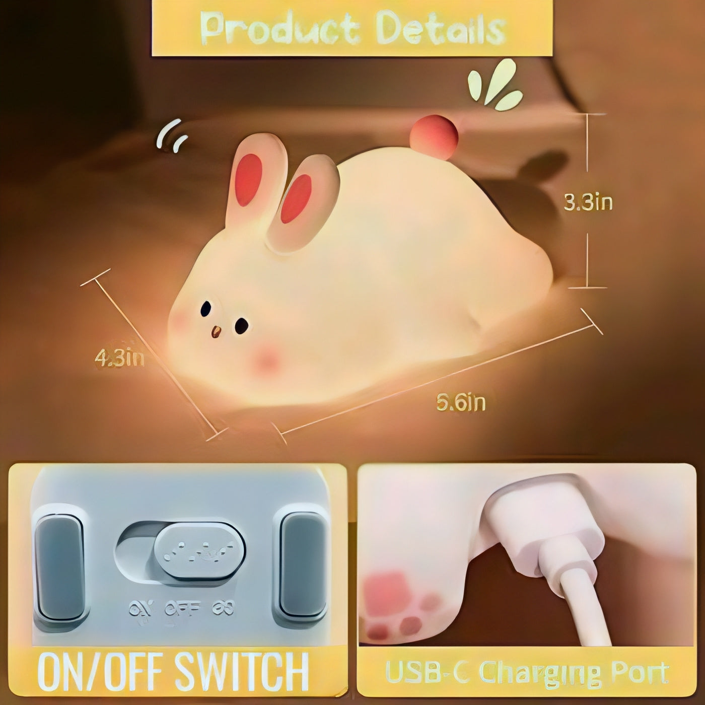 Poppybox Cute Silicon Rabbit Lamp