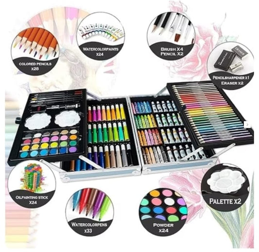 Poppybox 145 Pieces Art Supplies Set for Kids