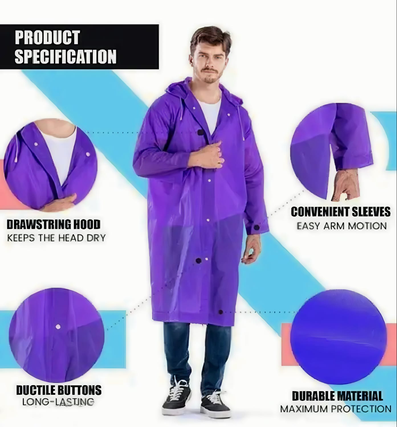 Pack of 2 Rain Coat (Polyester High Quality)