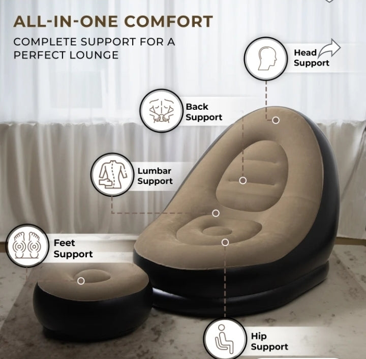 Inflatable Sofa with Foot Stool